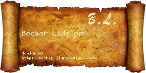 Becker Liána névjegykártya